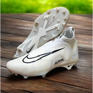 Nike Alpha Men's White‎ Black Football Cleats Size 13.5 DM1192 109 New